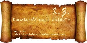 Kosztolánczi Zalán névjegykártya