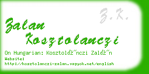 zalan kosztolanczi business card